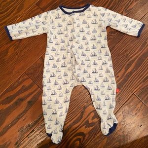 Magnetic Me sailboat cotton footie pajamas